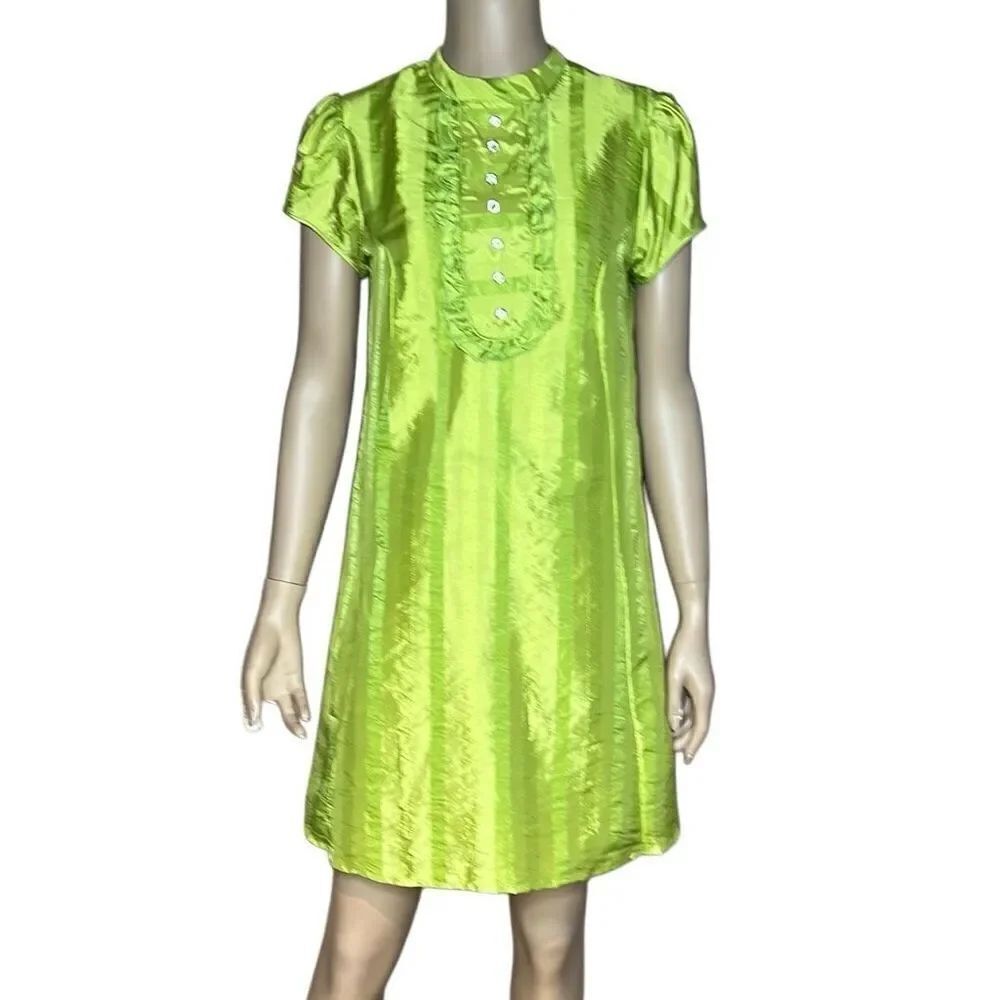 Megan Silk Mini Green Lime Dress (019)